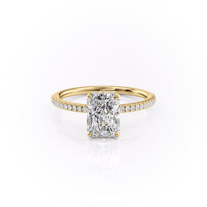 The Pave Margot Set With A 2.5 Carat Radiant Moissanite