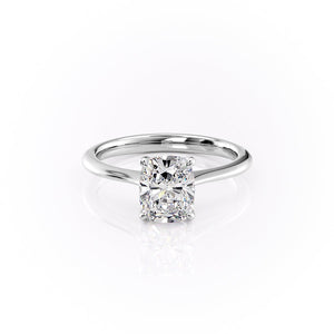 The Katelyn Set With A 1 Carat Elongated Cushion Lab Diamond