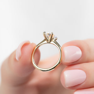 The Katelyn Set With A 2.5 Carat Elongated Cushion Lab Diamond