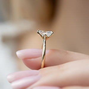 The Katelyn Set With A 2.5 Carat Elongated Cushion Lab Diamond