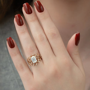 The Katelyn Set With A 1.5 Carat Emerald Lab Diamond