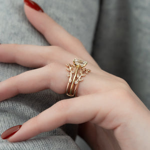 The Katelyn Set With A 1.5 Carat Emerald Lab Diamond