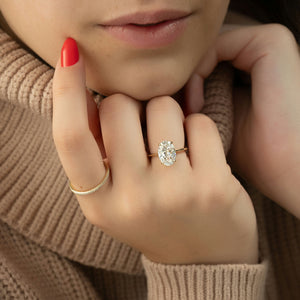 The Katelyn Set With A 1.5 Carat Oval Lab Diamond