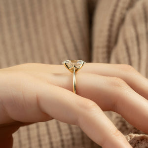 The Katelyn Set With A 1.5 Carat Oval Lab Diamond