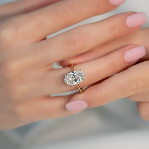 The Katelyn Set With A 1.5 Carat Oval Lab Diamond