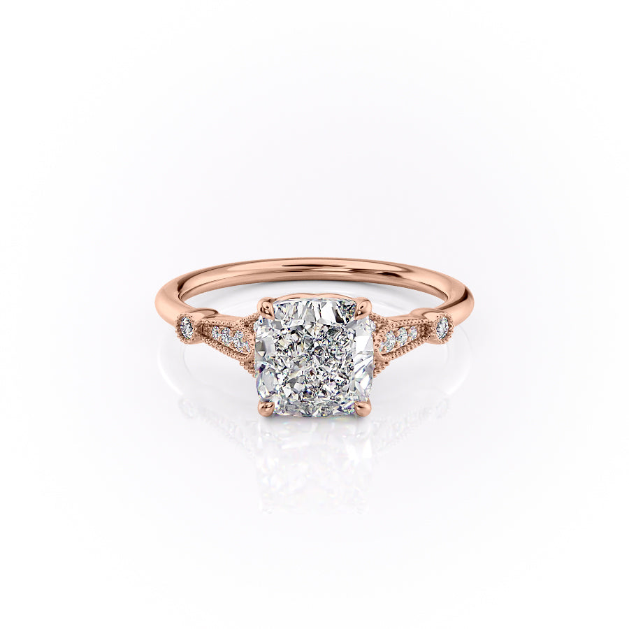 The Stephanie Set With A 1 Carat Cushion Lab Diamond
