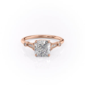 The Stephanie Set With A 1.5 Carat Cushion Lab Diamond