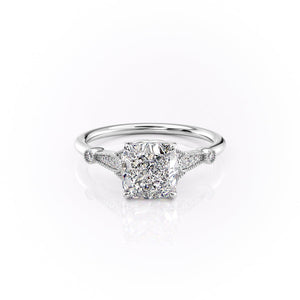 The Stephanie Set With A 2.5 Carat Cushion Lab Diamond
