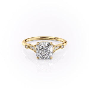 The Stephanie Set With A 1 Carat Cushion Lab Diamond