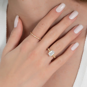 The Stephanie Set With A 1 Carat Emerald Lab Diamond