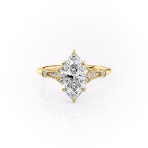 The Stephanie Set With A 3 Carat Marquise Lab Diamond