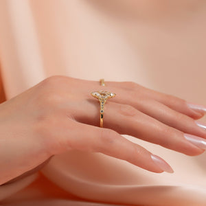 The Stephanie Set With A 1 Carat Marquise Lab Diamond