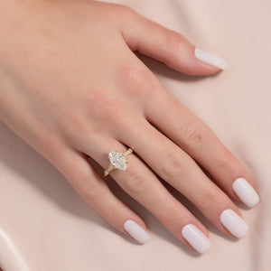 The Stephanie Set With A 1 Carat Marquise Lab Diamond