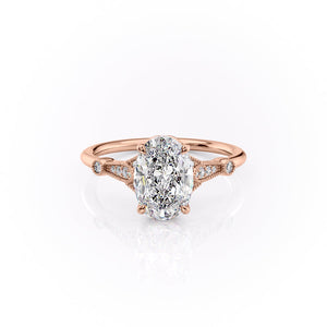 The Stephanie Set With A 2.5 Carat Oval Lab Diamond