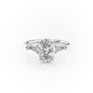 The Stephanie Set With A 2.5 Carat Oval Lab Diamond
