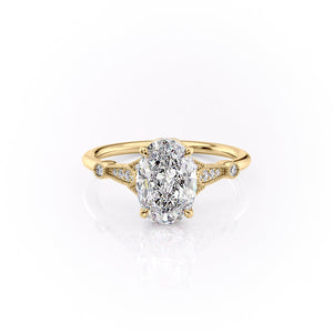 The Stephanie Set With A 2 Carat Oval Lab Diamond