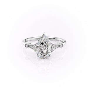 The Stephanie Set With A 1 Carat Pear Moissanite
