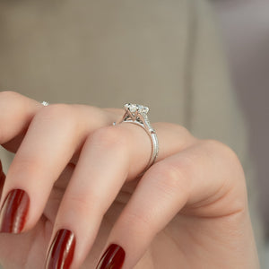 The Stephanie Set With A 2 Carat Pear Lab Diamond