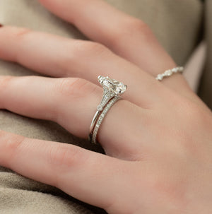 The Stephanie Set With A 2 Carat Pear Lab Diamond