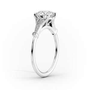 The Stephanie Set With A 1 Carat Radiant Lab Diamond