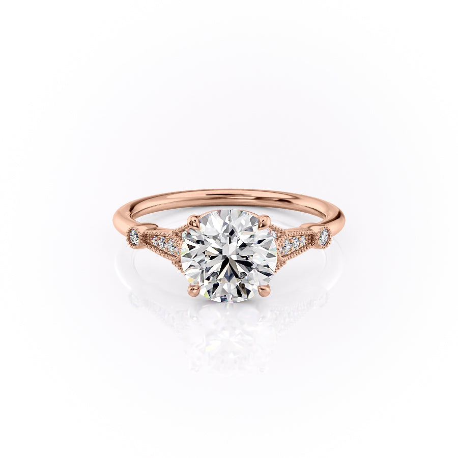 The Stephanie Set With A 1 Carat Round Lab Diamond