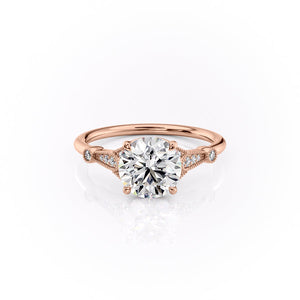 The Stephanie Set With A 2.5 Carat Round Lab Diamond