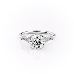 The Stephanie Set With A 3 Carat Round Lab Diamond
