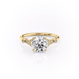The Stephanie Set With A 3 Carat Round Lab Diamond