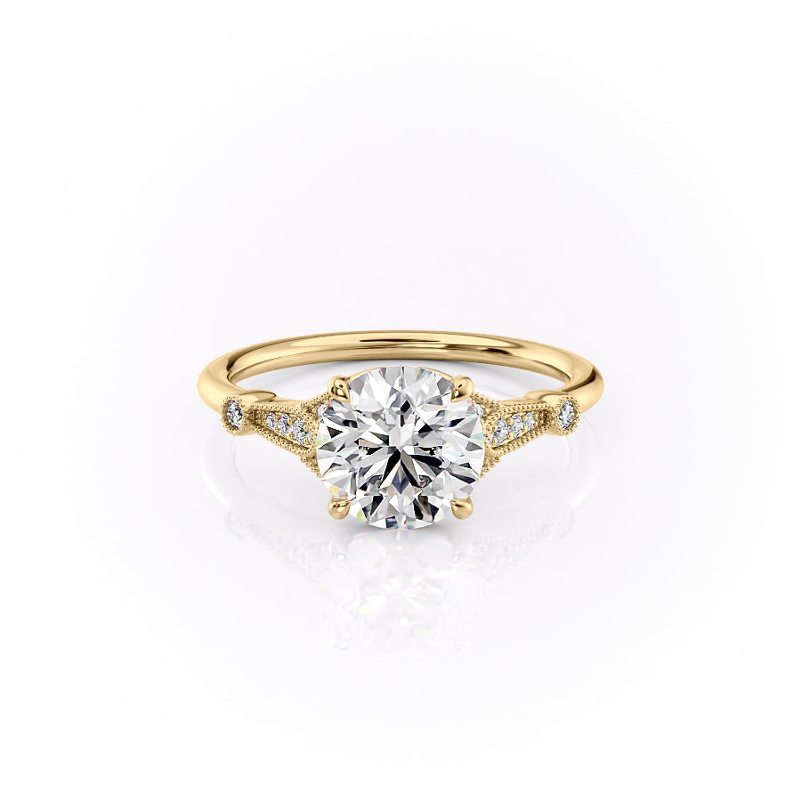 The Stephanie Set With A 1 Carat Round Lab Diamond