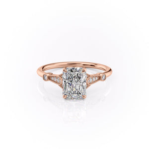 The Stephanie Set With A 3 Carat Radiant Lab Diamond