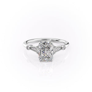The Stephanie Set With A 1 Carat Radiant Lab Diamond