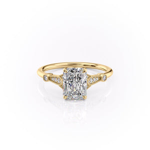 The Stephanie Set With A 1 Carat Radiant Lab Diamond
