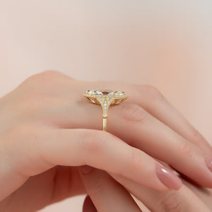 The Halo Stephanie Set With A 2.5 Carat Marquise Lab Diamond