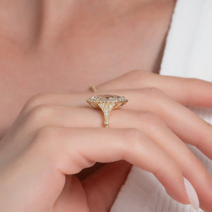 The Halo Stephanie Set With A 2.5 Carat Marquise Lab Diamond
