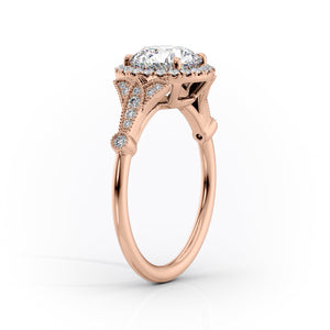The Halo Stephanie Set With A 3.5 Carat Emerald Moissanite