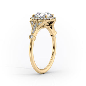 The Halo Stephanie Set With A 2 Carat Emerald Moissanite