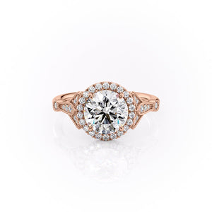 The Halo Stephanie Set With A 3 Carat Round Moissanite