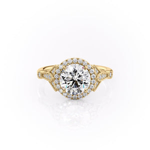 The Halo Stephanie Set With A 2.5 Carat Round Lab Diamond