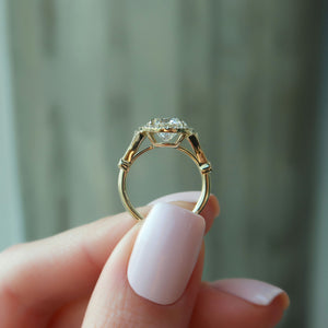 The Halo Stephanie Set With A 3 Carat Round Lab Diamond