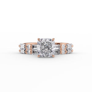The Patricia Set With A 1 Carat Cushion Moissanite