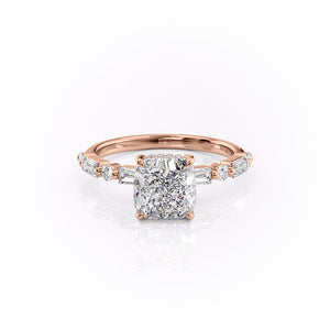 The Patricia Set With A 3 Carat Cushion Moissanite