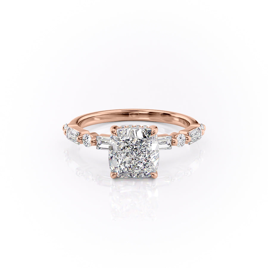 The Patricia Set With A 3.5 Carat Cushion Moissanite