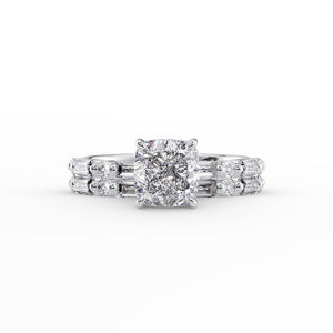 The Patricia Set With A 4.5 Carat Cushion Moissanite
