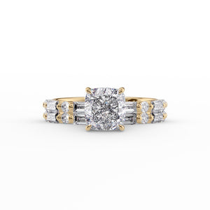 The Patricia Set With A 1 Carat Cushion Moissanite