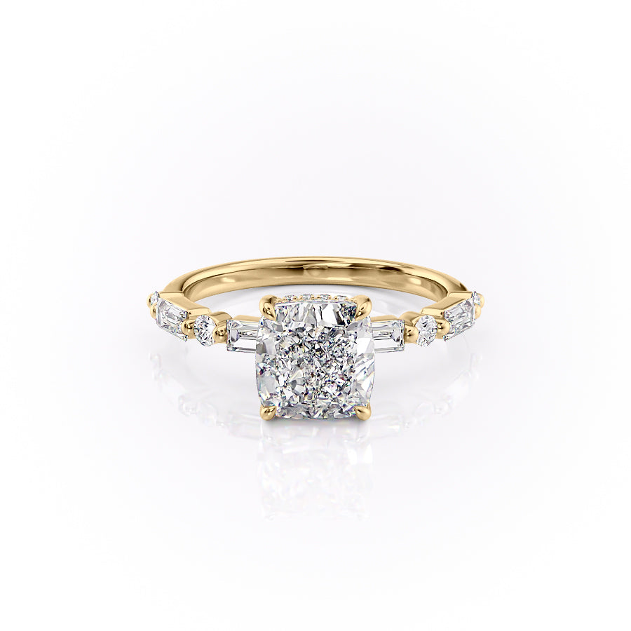 The Patricia Set With A 2 Carat Cushion Moissanite