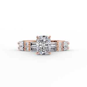 The Patricia Set With A 1.5 Carat Elongated Cushion Moissanite