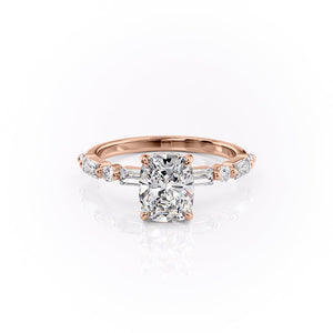 The Patricia Set With A 1 Carat Elongated Cushion Lab Diamond
