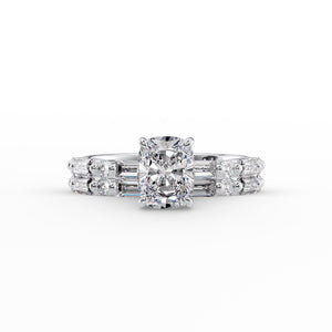 The Patricia Set With A 1.5 Carat Elongated Cushion Moissanite