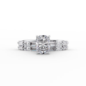 The Patricia Set With A 2 Carat Elongated Cushion Lab Diamond