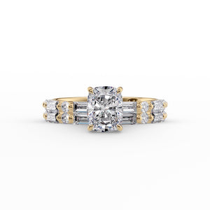 The Patricia Set With A 2 Carat Elongated Cushion Lab Diamond